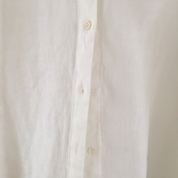 Luna white linen top sz large - Picture 3 of 7